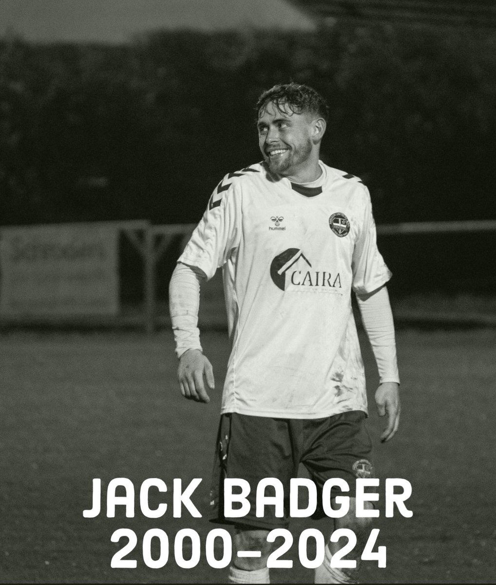 Abingdon United are devastated to learn of the sudden passing of our 1st team Player &amp; dear friend Jack Badger 

Our thoughts at this hardest of times are with all of Jack’s loved ones, his family, his friends &amp; his team mates 
(1/2)