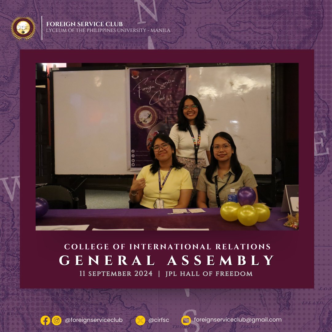 cirfsc's tweet photo. 𝐂𝐈𝐑 𝐆𝐞𝐧𝐞𝐫𝐚𝐥 𝐀𝐬𝐬𝐞𝐦𝐛𝐥𝐲 𝐑𝐞𝐜𝐚𝐩 ⚓️

The Foreign Service Club, in partnership with the College of International Relations Student Government, joined the CIR General Assembly held last 11 September 2024 at the JPL Hall of Freedom. 

#TatakFSC
#ForeignServiceClub https://t.co/1uWfhGQU4A