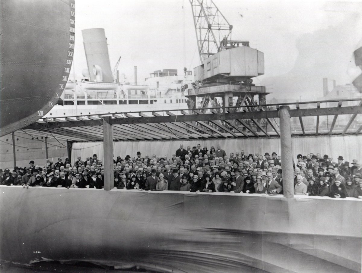 Yesterday we had Queen Elizabeth launching a ship named after her, before she was Queen she was the Duchess of York and launched another ship named after at #Clydebank today in 1928. Sadly in 1943 the ship was sunk whilst carrying troops with the loss of 27 souls.
