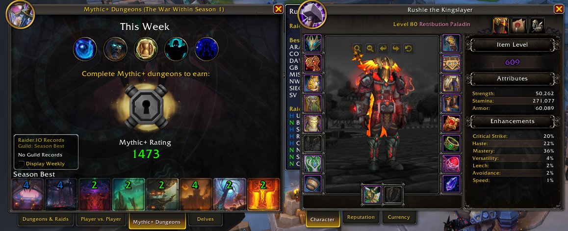 Not too bad for the first day of m+ sadly no tier in the vault 🙃