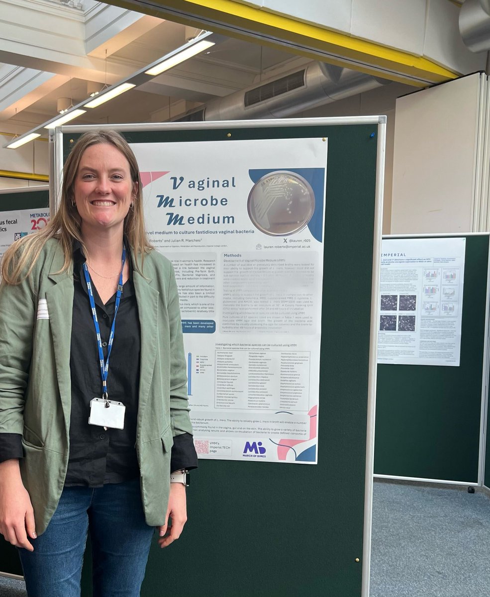 Lauren Roberts (@lauren_r925) on Twitter photo Grateful for the opportunity to present a poster about our novel media, VMM, at <a href="/imperialcollege/">Imperial College London</a> MedTech Links
<a href="/gut_health/">Julian Marchesi</a>
#vaginalmicrobiome #lactobacillusiners #culturomics
imperial.tech/our-technologi… Grateful for the opportunity to present a poster about our novel media, VMM, at <a href="/imperialcollege/">Imperial College London</a> MedTech Links
<a href="/gut_health/">Julian Marchesi</a>
#vaginalmicrobiome #lactobacillusiners #culturomics
imperial.tech/our-technologi…