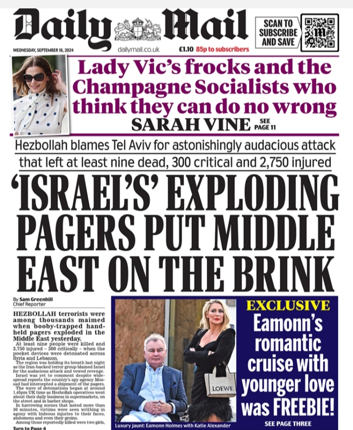 jwalker19657's tweet photo. ...'astonishingly audacious'....I can't find one word of condemnation for this breathtakingly outrageous murder of innocent people. People who were using them to evade Israeli surveillance. Beware vpn users. https://t.co/VCnyB8j8M3