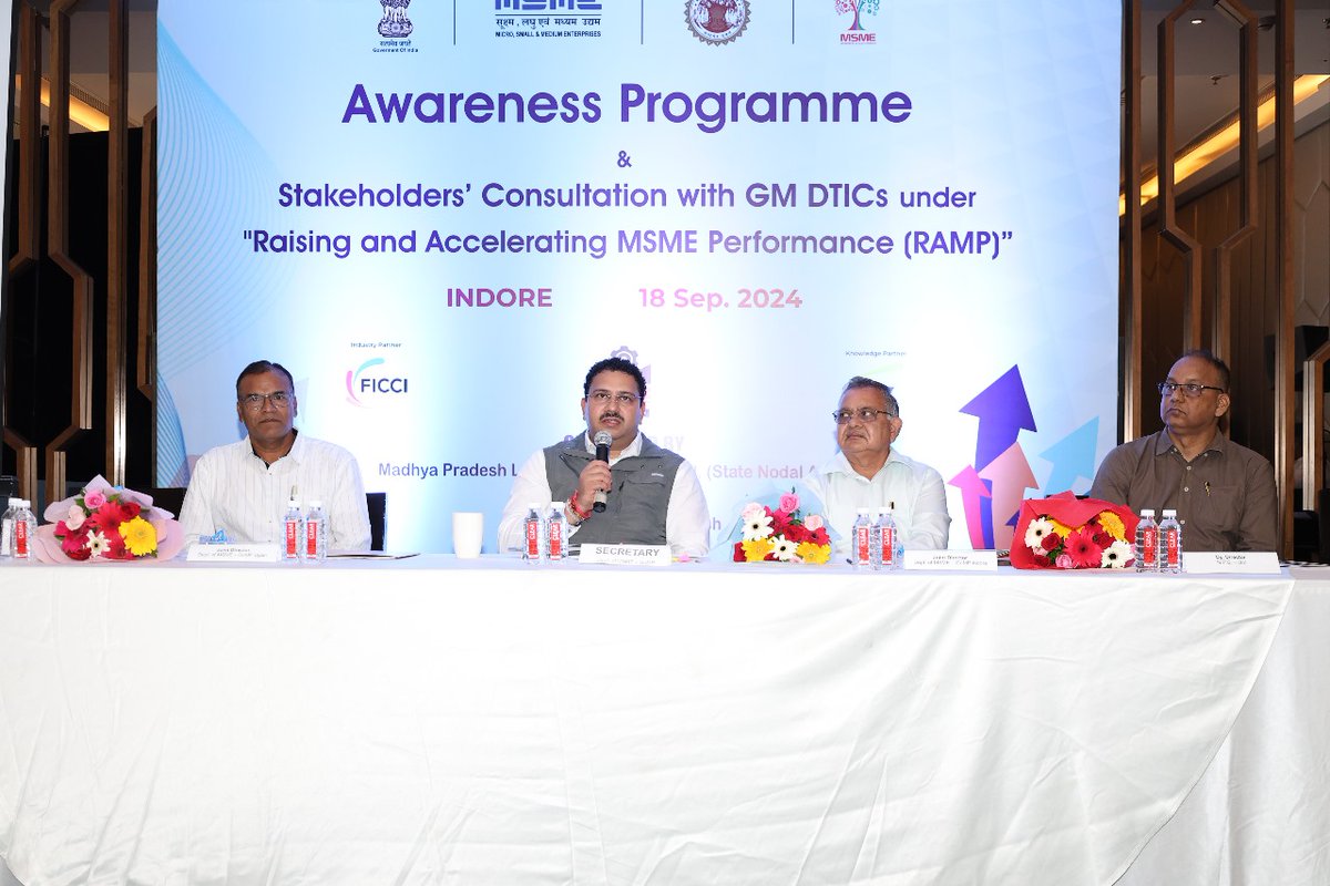 minmpmsme's tweet photo. Under the #RAMP scheme of the Ministry of MSME, Govt. of India, #MPLUN held a workshop for MSME & MPLUN officials, with GMs of DTICs from #Indore & #Ujjain divisions.
The National Productivity Council conducted a #LEAN awareness session, driving growth & efficiency.
#MSME_MP https://t.co/9z6ZxHWmzA