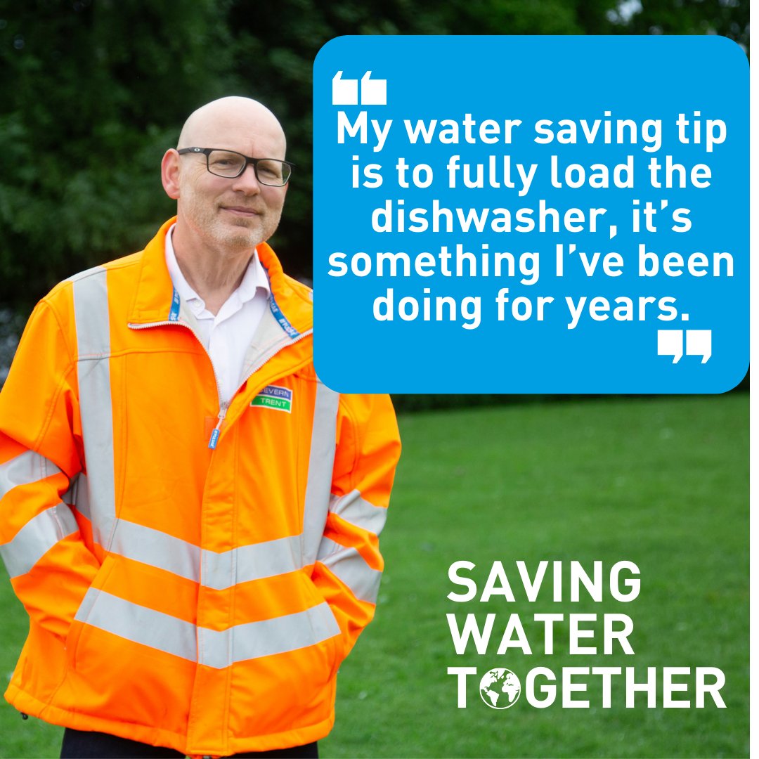 Meet Doug, he’s one of the many Severn Trenters helping deliver water to your homes 24/7. 

Doug’s right - fully loading your dishwasher is a great way to save water. And if it has eco mode try using that - you could save even more!