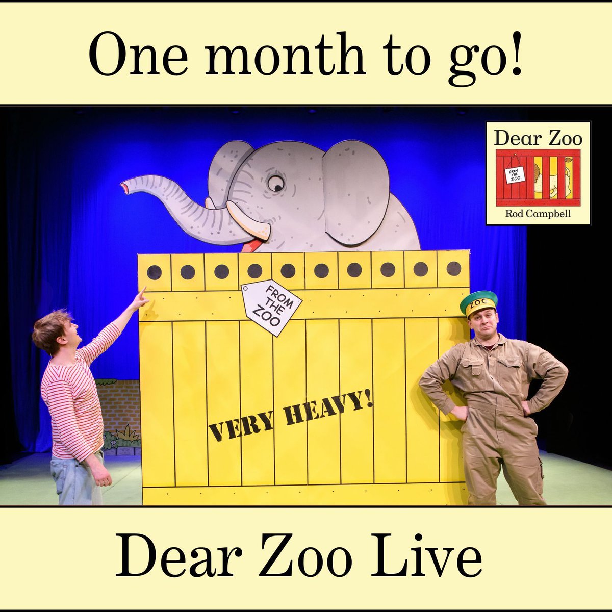 Just one month to go until Dear Zoo, the beloved children's classic, returns to the stage! 📚

Experience the magic of Rod Campbell’s interactive storytelling with engaging puppets, music, and plenty of audience interaction.

📅 18th - 20th October 
🎟️ buff.ly/3TAx83i
