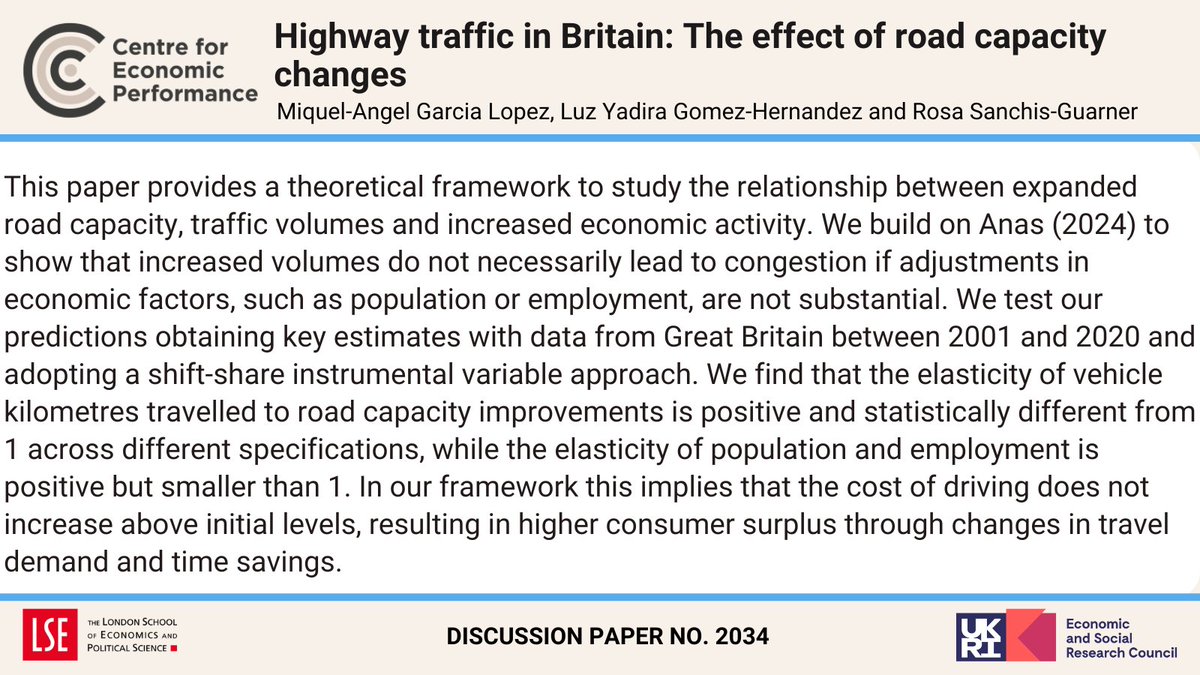 Highway traffic in Britain: The effect of road capacity changes

By  Miquel-Angel Garcia Lopez, Luz Yadira Gomez-Hernandez and Rosa Sanchis-Guarner 

Read at: cep.lse.ac.uk/_NEW/PUBLICATI…