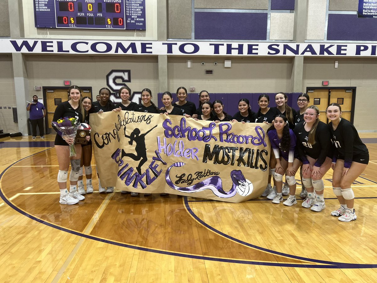 San Marcos Rattler Volleyball (@sanmarcoshsvb) on Twitter photo 🚨🚨Record Alert🚨🚨
Last night we honored <a href="/brinkleyreeves2/">Brinkley Reeves</a> for breaking a school record in career kills….so proud of this young lady for THIS accomplishment in a list of many!! 🚨🚨Record Alert🚨🚨
Last night we honored <a href="/brinkleyreeves2/">Brinkley Reeves</a> for breaking a school record in career kills….so proud of this young lady for THIS accomplishment in a list of many!!