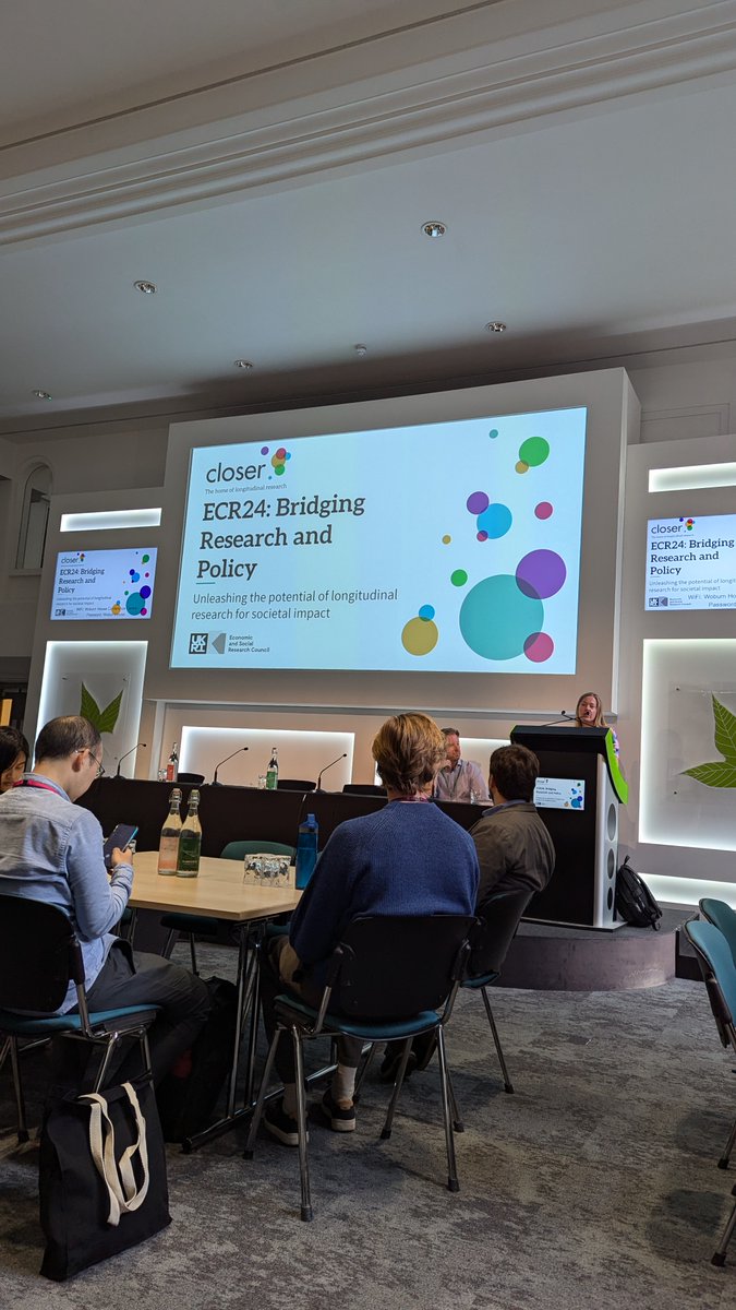 Happy to be attending the #ECR24 conference with <a href="/CLOSER_UK/">CLOSER</a> - incredible talks so far with so many actionable ways to engage with policy as an academic