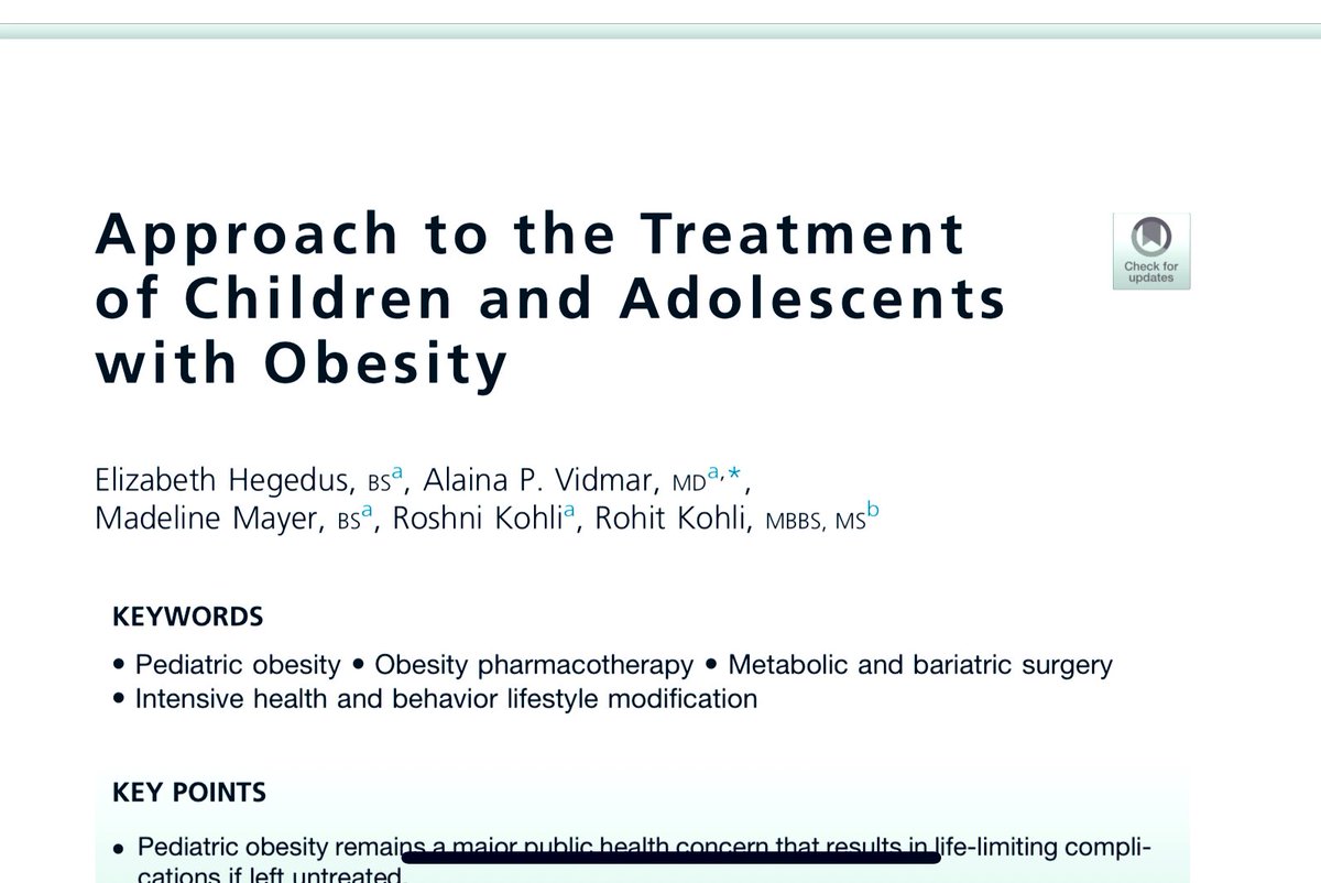 liver4kids's tweet image. Approach to the Treatment of Children and Adolescents with Obesity sciencedirect.com/science/articl… @ChildrensLA #GI #Endo #Metabolism
