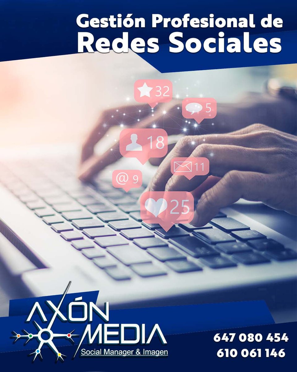 AxonMedia's tweet photo. ➡️ Gestión profesional de 𝗥𝗘𝗗𝗘𝗦 𝗦𝗢𝗖𝗜𝗔𝗟𝗘𝗦 para #empresas
Cercanía, confianza, constancia ¡Nuestras señas de identidad!👌🏻
¿Lo compruebas?

#HazteDeAxon

𝘼𝙭𝙤𝙣 𝙈𝙚𝙙𝙞𝙖
📱647 080 454 - 610 061 146
#Publicidad #Marketing
#CommunityManager #marketingonline https://t.co/373GA7g0Ac