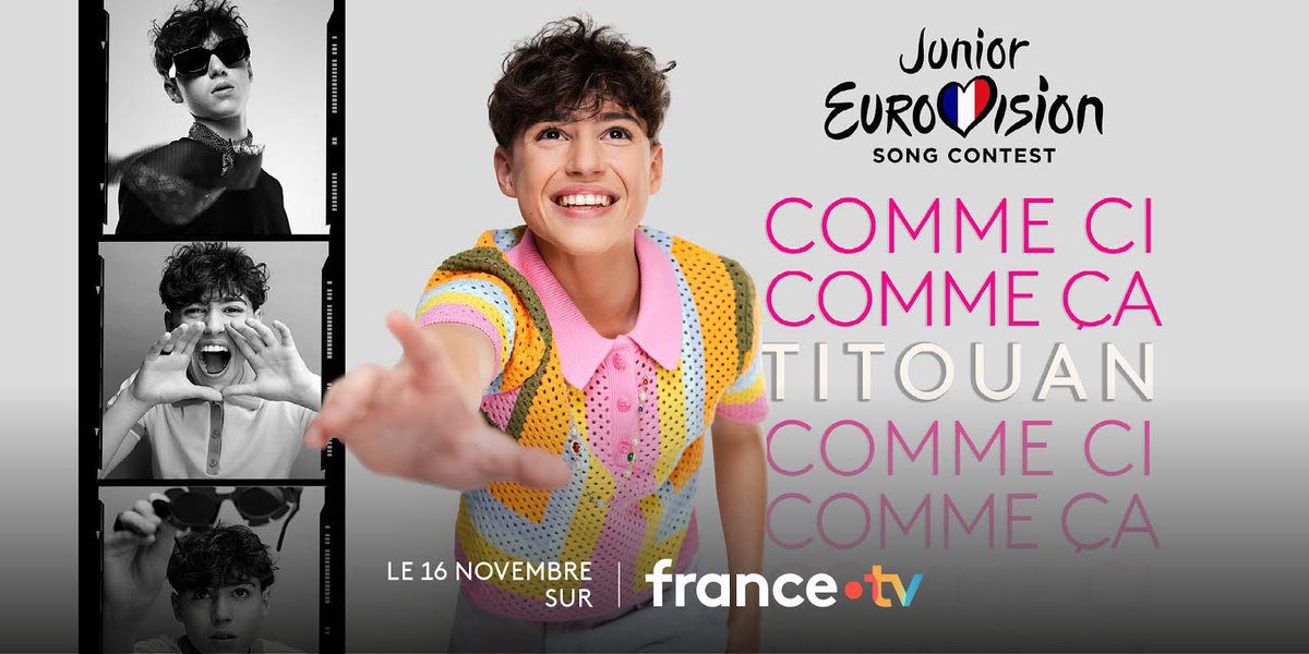 Je suis très honoré de représenter la France à l’Eurovision junior 2024, qui sera retransmis sur France 2 le 16 novembre à 19h, en direct de Madrid ! 

Avec ma chanson Comme ci, comme ça 🎤 

💪🏼🇫🇷 

#eurovisionjunior #junioreurovision #francetv #francetelevision #letsbloom #JESC