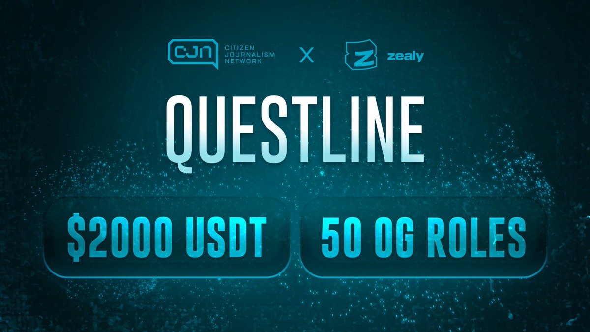 RoundtableSpace's tweet image. Citizen Journalism Friends are launching their first Zealy campaign with 2000 USDT and 50 OG roles up for grabs!

Want to join? Start your quest here ⬇
zealy.io/cw/citizenjour…

Join the Discord for more details ⬇
discord.gg/cjnfriends