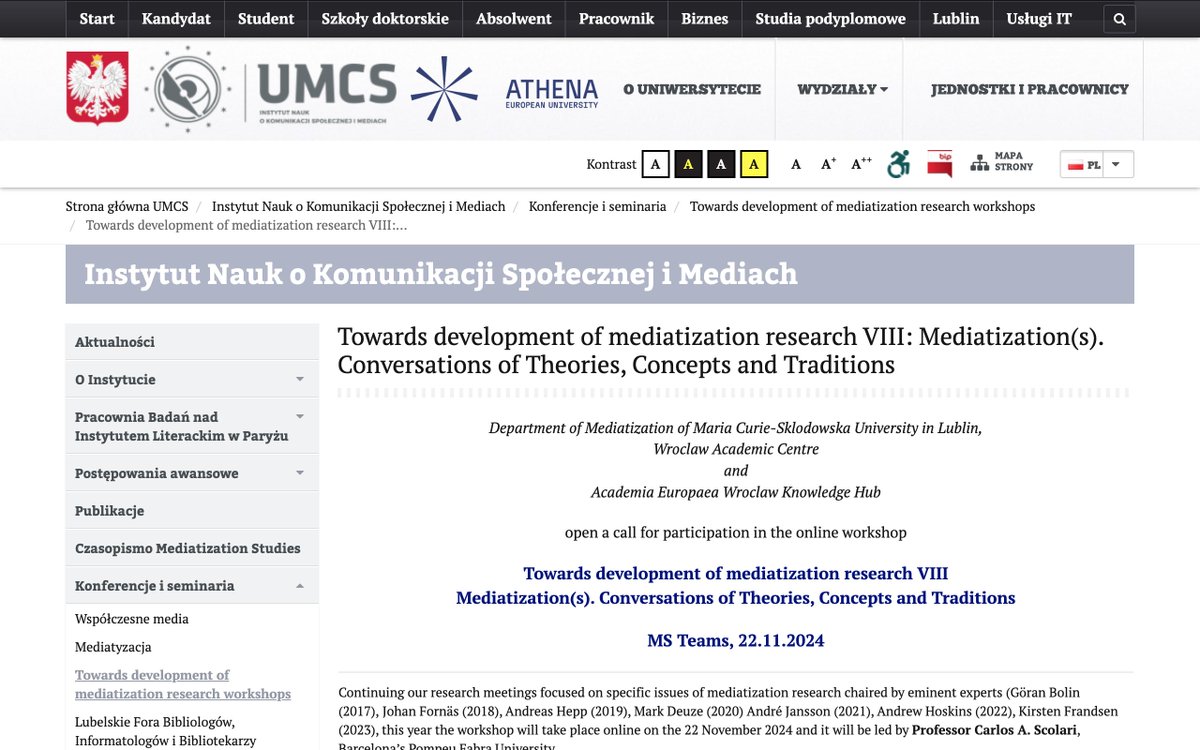 Carlos A. Scolari (@cscolari) on Twitter photo Researchers, let’s dive deep into mediatization! Be a part of "Mediatization(s): Conversations of Theories, Concepts, and Traditions" and engage in insightful discussions! Register now! #Mediatization #MediaStudies buff.ly/44KxmJe <a href="/ugemitch/">Eugenia Mitchelstein</a> <a href="/shgnbn/">Göran Bolin</a> @Averlietz Researchers, let’s dive deep into mediatization! Be a part of "Mediatization(s): Conversations of Theories, Concepts, and Traditions" and engage in insightful discussions! Register now! #Mediatization #MediaStudies buff.ly/44KxmJe <a href="/ugemitch/">Eugenia Mitchelstein</a> <a href="/shgnbn/">Göran Bolin</a> @Averlietz