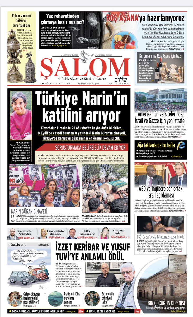 SALOMTURKEY's tweet photo. This week’s @SALOMgazetesi Our front page this week. #news #newspaper #paper #frontpage #thisweek #WhatShouldWeRead 🕊️ https://t.co/FCXJzFBqOk