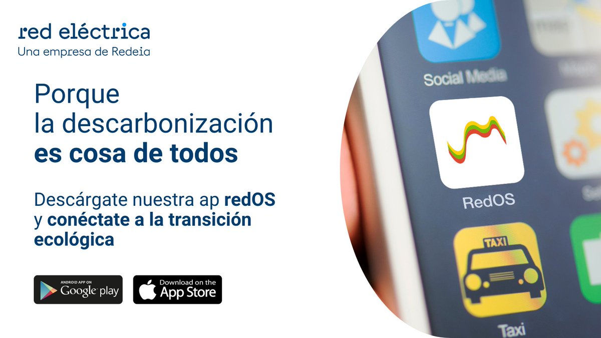 RedElectricaREE's tweet photo. Porque la #descarbonización es cosa de todos, no te pierdas los datos que muestran el avance de nuestro país en la #transiciónecológica 🌱
En nuestra app 📱 #redOS, podrás consultar:
🟢La electricidad que se necesita en cada instante.
🟢La energía #renovable que producimos.
🟢Las tecnologías que tenemos instaladas
🟢.... ¡y mucho más!
Descárgatela ya en https://t.co/Erf97CFZG3