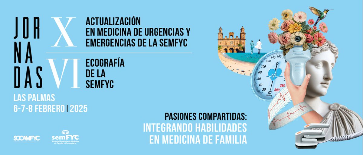 semFYC (@semfyc) on Twitter photo 📢¡La #semFYC presenta la edición conjunta de las Jornadas de Ecografía y Urgencias!
¡Un formato innovador de “2 Jornadas en 1”!
Bajo el lema “Compartiendo pasiones e integrando habilidades”, se celebrarán en el <a href="/museoelder/">Museo Elder</a> de la Ciencia y la Tecnología de Las Palmas de Gran 📢¡La #semFYC presenta la edición conjunta de las Jornadas de Ecografía y Urgencias!
¡Un formato innovador de “2 Jornadas en 1”!
Bajo el lema “Compartiendo pasiones e integrando habilidades”, se celebrarán en el <a href="/museoelder/">Museo Elder</a> de la Ciencia y la Tecnología de Las Palmas de Gran