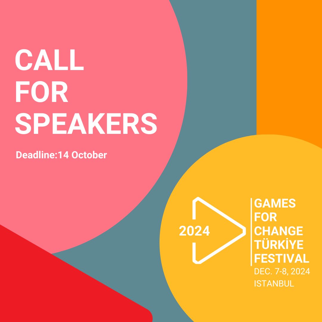 G4C_Turkiye's tweet image. Call for Speakers! 🚨
We’re thrilled to announce the first-ever Games for Change Türkiye Festival! 🎮 
Have ideas on how games can change the world? Share your voice on education, health, sustainability, and more!

Apply now: malyzl6ggn2.typeform.com/to/R1HE2bvv

@G4C @bugGameLab @Bahcesehir