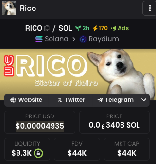 RicoSolanaCoin's tweet photo. 170 BOOST FOR $RICO

The army is growing

So the big sister of $Neiro will be reunited with her family!

https://t.co/0sI4H2orvt https://t.co/2PYewyYgVw