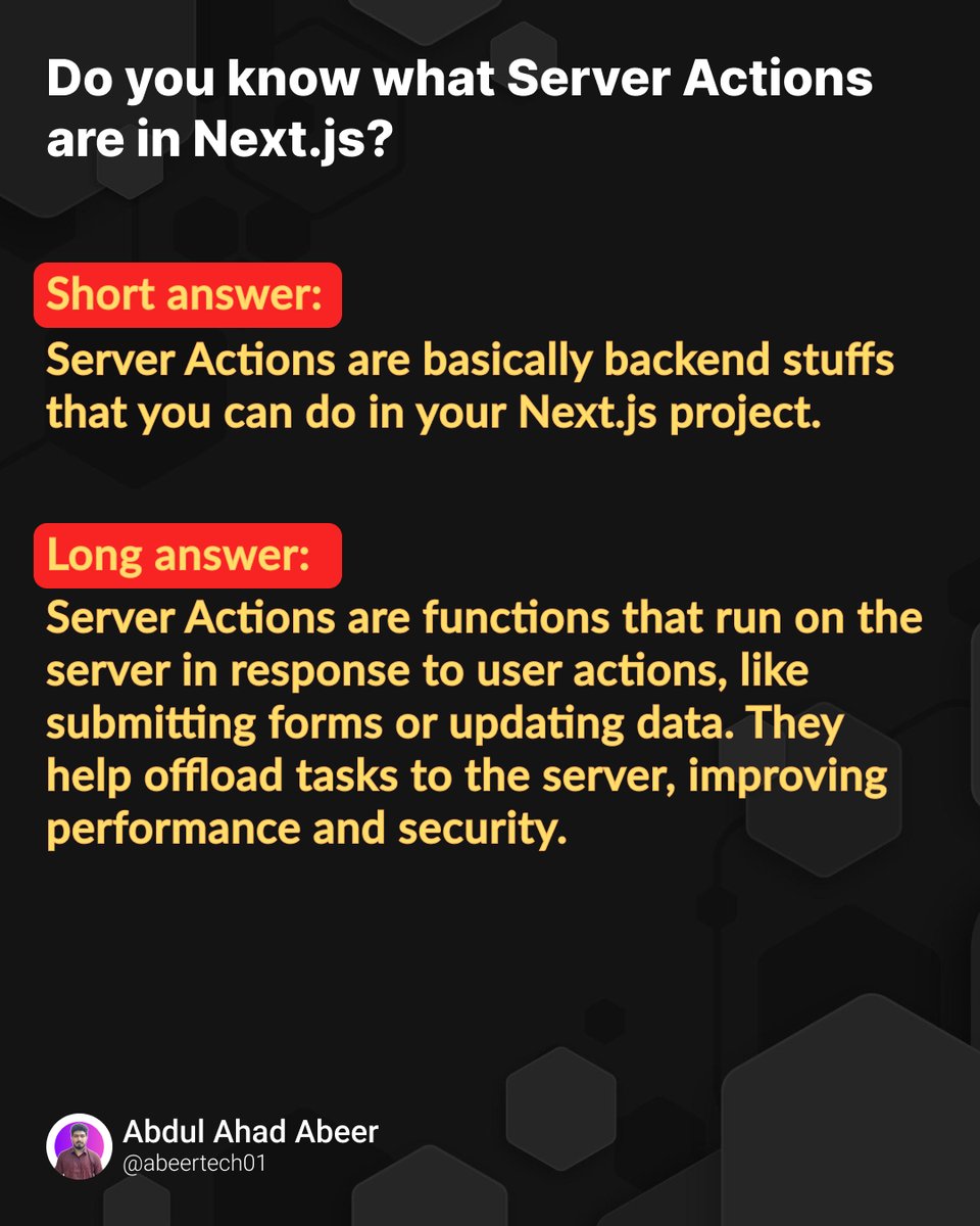 abeertech01's tweet image. #Nextjs #react #serverActions #javascript #100DaysOfCode