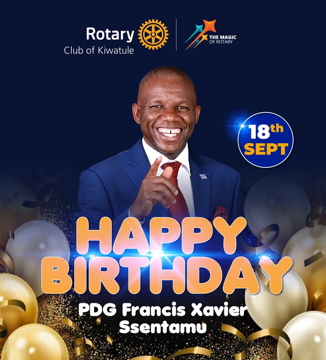 Rotary Club of Kiwatule (@rotarykiwatule) on Twitter photo Happy Birthday to our incredible member and Past District Governor <a href="/xsentamu/">PDG Francis X. Sentamu</a> ! π Your leadership, dedication, and service continue to inspire us all. Wishing you a year filled with joy, health, and many more accomplishments. ππ
<a href="/rotaryd9213/">Rotary District 9213</a> | #MagicofRotary Happy Birthday to our incredible member and Past District Governor <a href="/xsentamu/">PDG Francis X. Sentamu</a> ! π Your leadership, dedication, and service continue to inspire us all. Wishing you a year filled with joy, health, and many more accomplishments. ππ
<a href="/rotaryd9213/">Rotary District 9213</a> | #MagicofRotary
