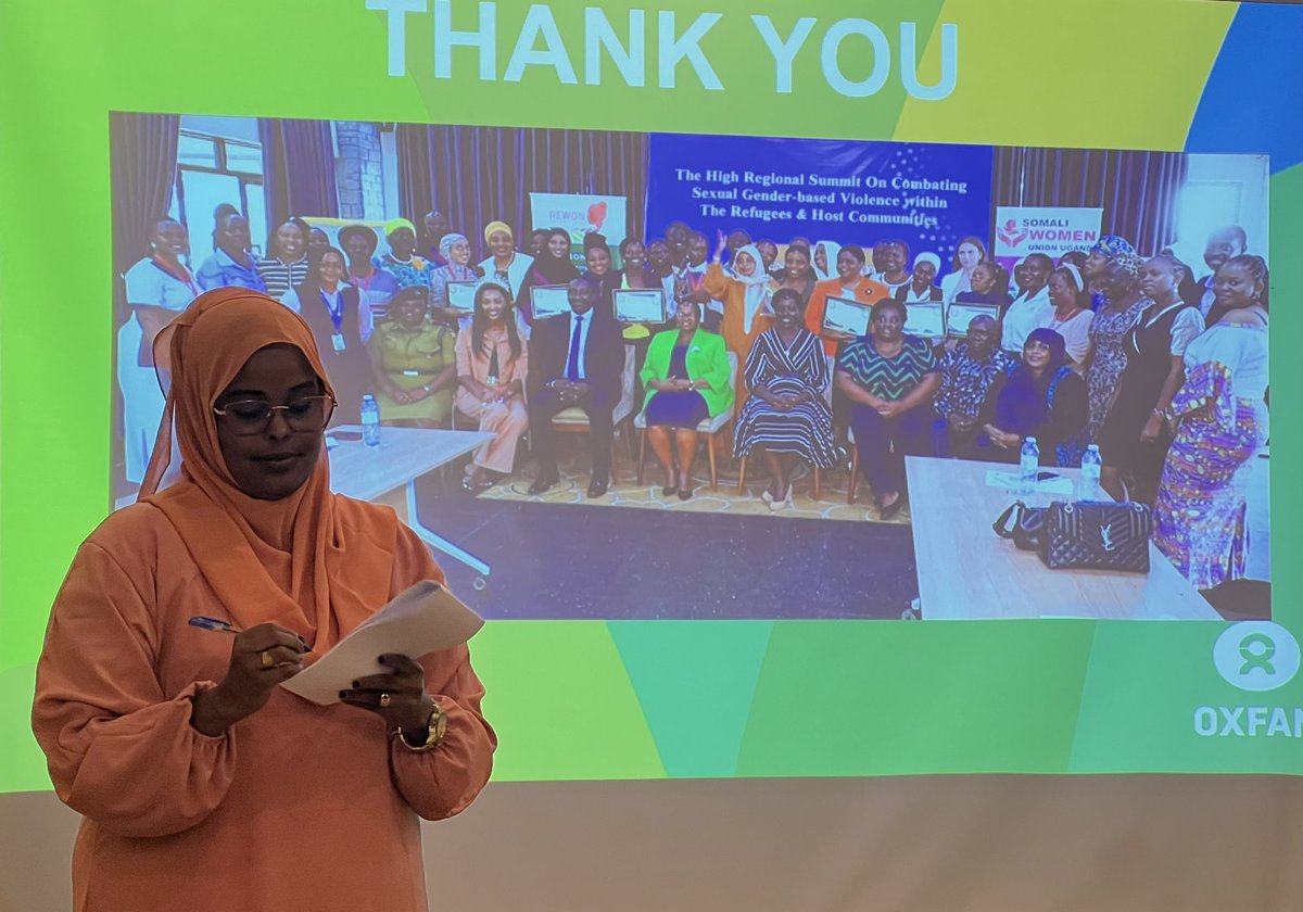 relonuganda's tweet photo. D2. Great presentation from @uganda_somali by #Siham on their journey to end #GBV during the learning review workshop in Ethiopia organized by @Oxfam. Kundos @OxfaminUganda for walking the talk. Your role in strengthening the capacity of local actors & RLOs has been proven today https://t.co/nFhObfekp1