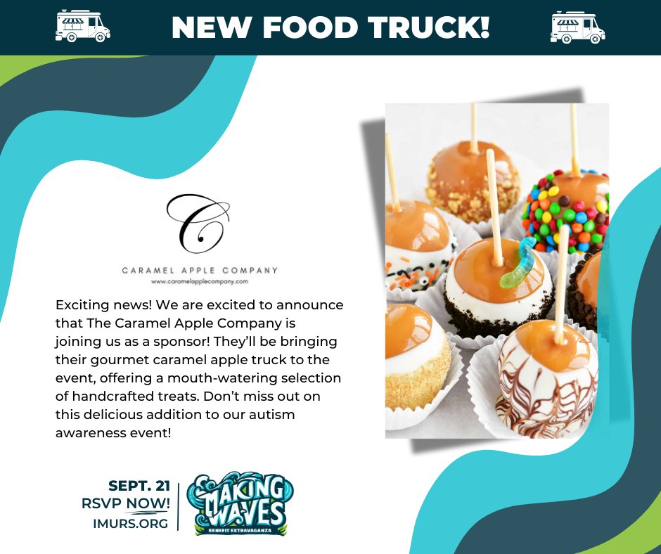 IMURS_SCUBA's tweet photo. We’re thrilled to welcome The Caramel Apple Company as a sponsor for the Making Waves Benefit! Their gourmet caramel apple truck will be serving up a delicious array of handcrafted treats, from classic caramel to creative flavor combos you won’t want to miss.
RSVP now! https://t.co/rfDfRyuTHg