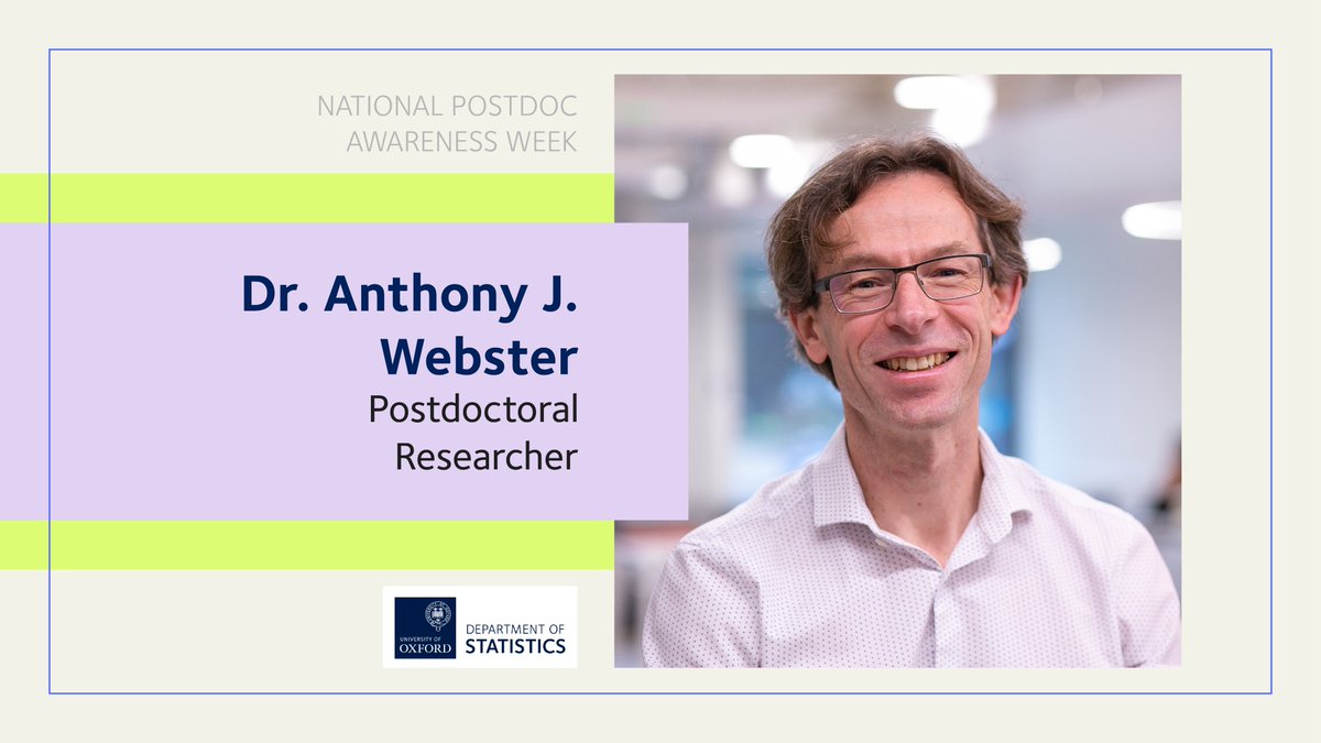 OxfordStats's tweet image. Dr. Anthony Webster is a #postdocresearcher in #computationalstatistics with the dept.
He works with @steinsaltz to develop new methods to study patients with multiple long-term conditions
Thank you, Dr. Webster, for all of your research!
#LovePostDocs #NPAW2024