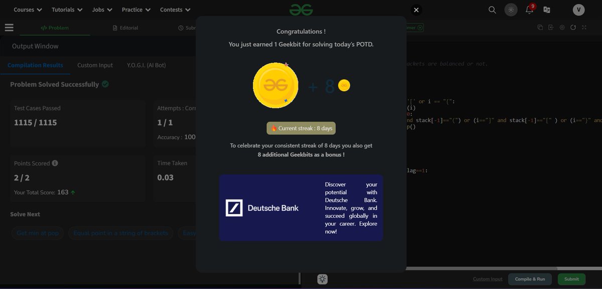 VinitNotFound's tweet image. #geekstreak2024 #deutschebank 
@geeksforgeeks @DeutscheBank  
Day 08
Profile Link - geeksforgeeks.org/user/45vinitt6…