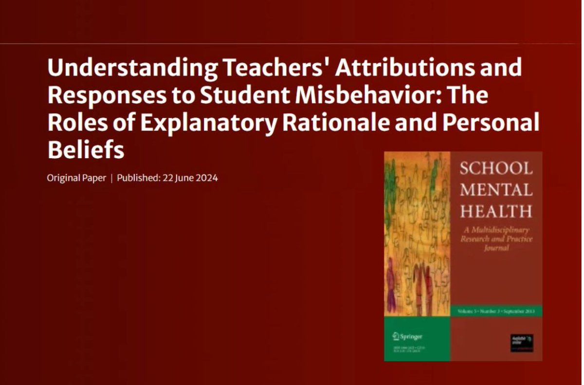 Really interesting study: when educators believe that struggles with skill (not will) cause challenging behavior, they see behavior as changeable, which fosters hope and likely use of skill-based interventions buff.ly/47udxHn