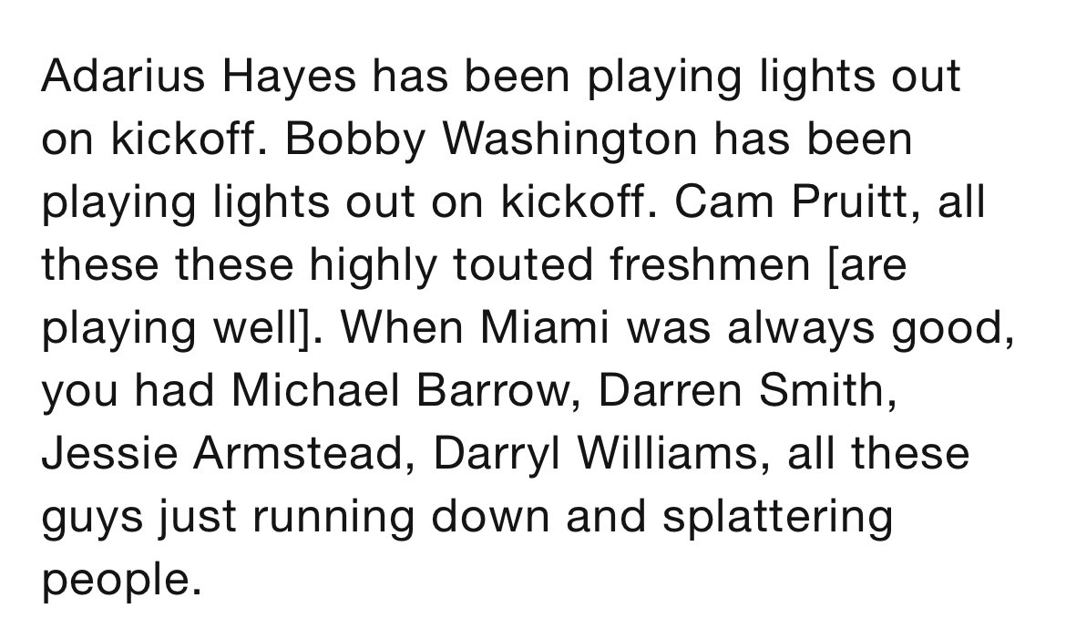 Pulled this from <a href="/CanesInSight/">CanesInSight</a> 

Exactly what <a href="/realRodMack/">Rod Mack</a> mentioned last week.

You know a lot about your team from WHO is playing special teams &amp; HOW they are playing special teams!

#TalkBall #MakeSenseNotNoise
