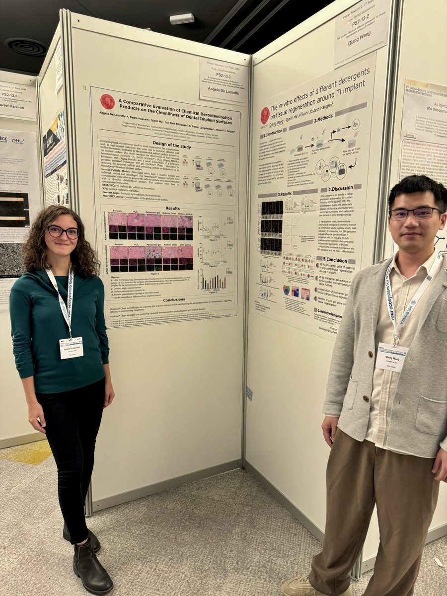 Håvard J Haugen (@biomat_uio) on Twitter photo PhD students, Angela De Lauretis Lauritis & Qiang Wang, presented their cutting-edge research at the 8th China-Europe Symposium on Biomaterials in Nuremberg! on non-antibiotic biofilm therapies. Huge thanks to <a href="/forskningsradet/">Norges forskningsråd</a> supporting our projects! #CESB2024 #DentalResearch PhD students, Angela De Lauretis Lauritis & Qiang Wang, presented their cutting-edge research at the 8th China-Europe Symposium on Biomaterials in Nuremberg! on non-antibiotic biofilm therapies. Huge thanks to <a href="/forskningsradet/">Norges forskningsråd</a> supporting our projects! #CESB2024 #DentalResearch