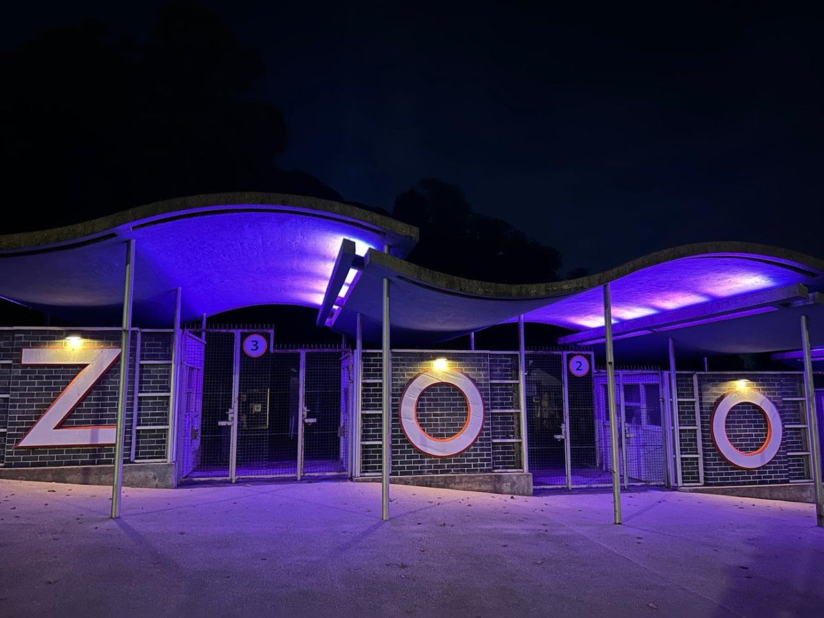 Ahead of tomorrow’s #WorldAlzheimersDay, the zoo’s iconic turnstile entrance has been bathed in purple light every evening this week as we mark #WorldAlzheimersMonth.