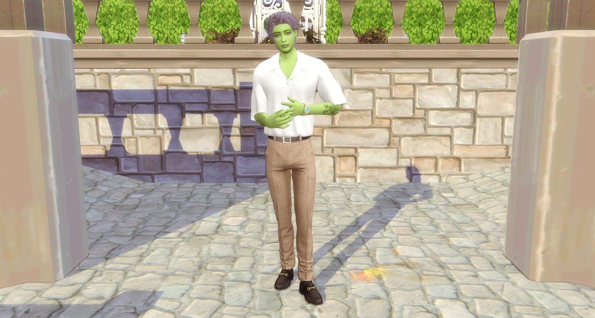 ZeltopiaGaming's tweet photo. Another one of my friends #FGGCAS challenge I did for them; old money plant sim with purple hair and tattoo!
#ShowUsYourSims #TS4 #Sims4 https://t.co/5IAtRnVuEJ