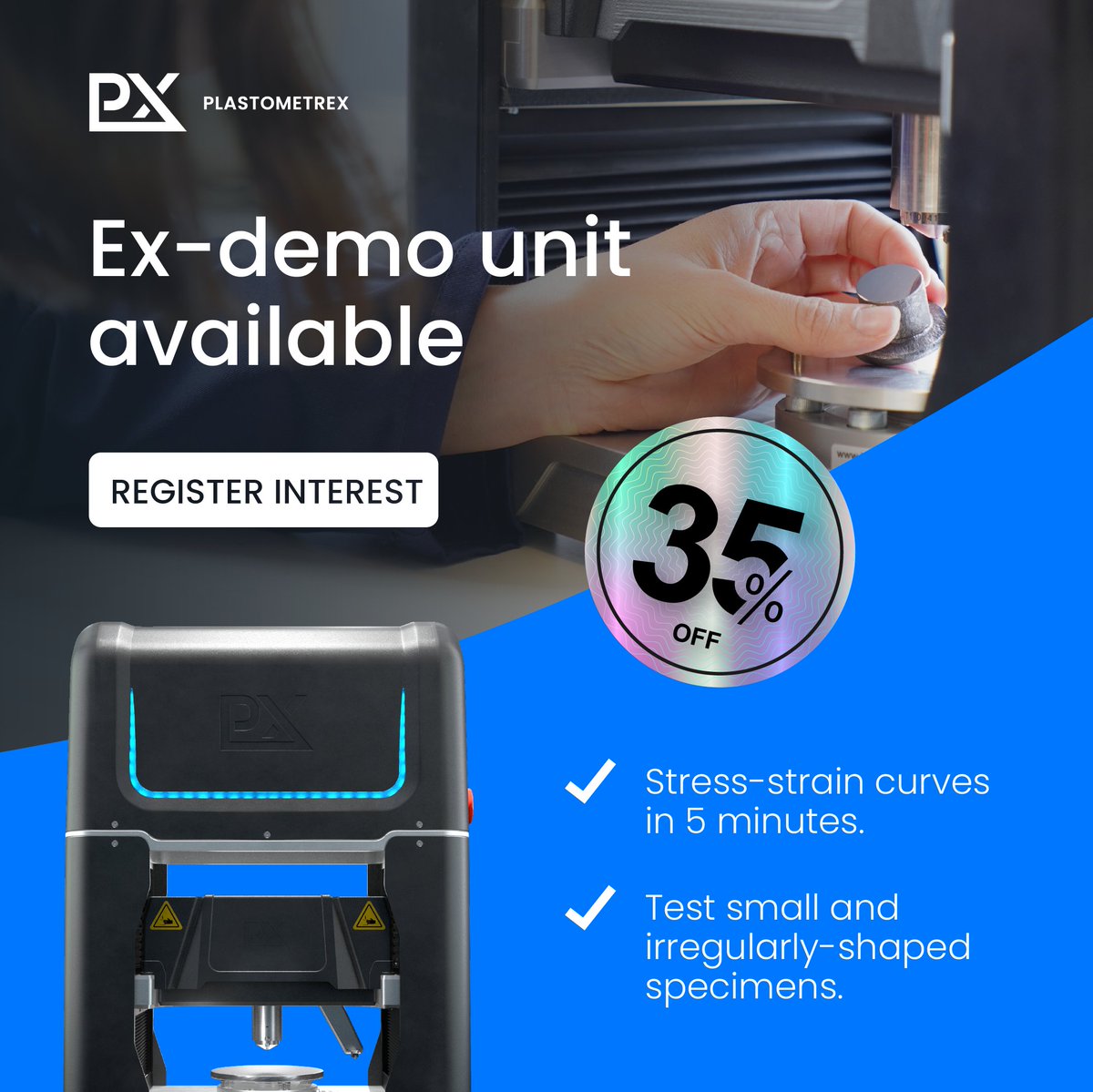 ⚙️ It’s been around the #lab, but you wouldn’t know it. Don’t miss the chance to score your own fully #refurbished PLX-Benchtop at an unbeatable #price! Act fast - registration open for a limited time.🏃 Enjoy #streamlined testing &amp; #dataconfidence.
🔗 hubs.la/Q02QfkMD0