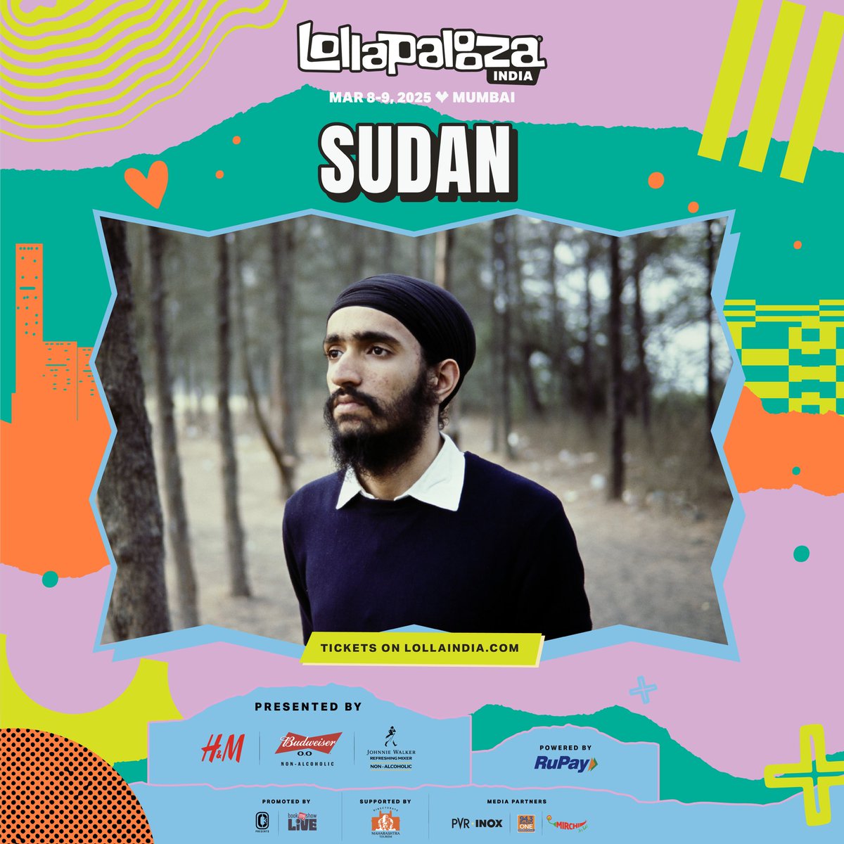 An ever-evolving tapestry of rhythm, and emotion sudan’s performance at Lolla India promises to be an immersive live electronica experience with drums, keys, bass &amp; vocals, blending the intricate sounds and emotive storytelling of his debut album.

Tix on lollaindia.com