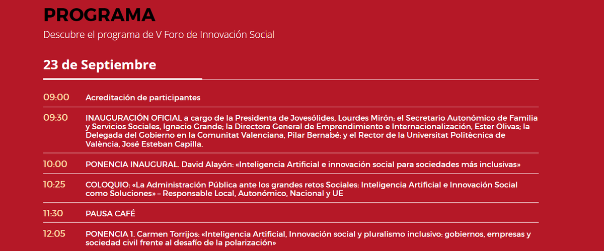 paugalca1998's tweet photo. Si quieres participar en el #5FOROIS quizá te interese conocer su programación🗓️

Para ello, la #RedEspaiTIC #Valencia 🖥️ te proporciona esta información de manera específica👌

☝️Recuerda que también puedes encontrar toda la información en nuestra web🔎👇
https://t.co/aKEezXQSTb https://t.co/GK8QFOM6rc
