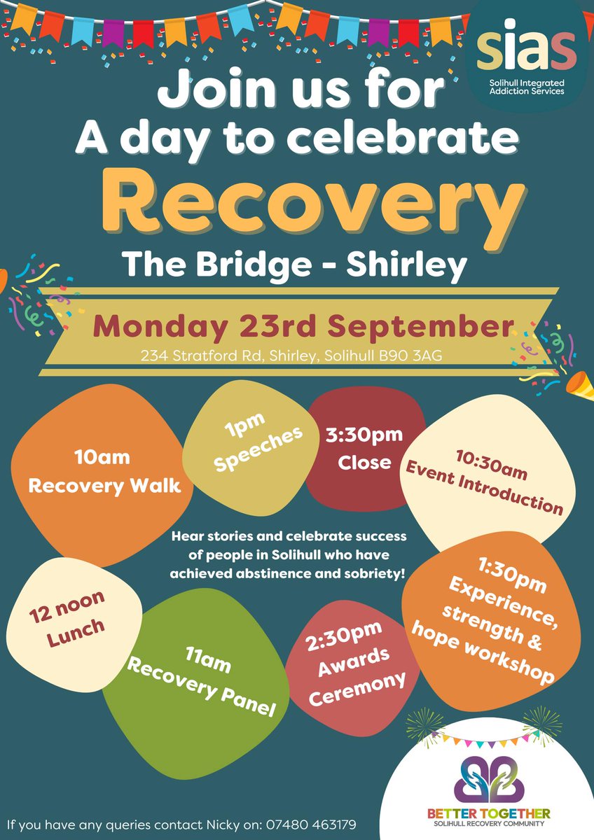 Join us for a day of recovery on the 23rd September!