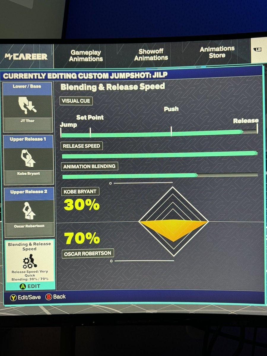 JileepTTV's tweet image. The best jumper for a 6’6 build with a 90+ 3 ball #NBA2K25 #2k25 #2klabs