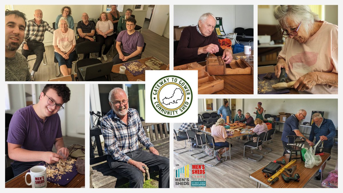 A lovely visit to Gateway to the Gower Shed in Murton, Swansea. Their mission is to create a welcoming space where people can meet, share skills, and work on projects together. The shed is getting started and will grow with its members. Kettle's on - go join them!  #MensSheds