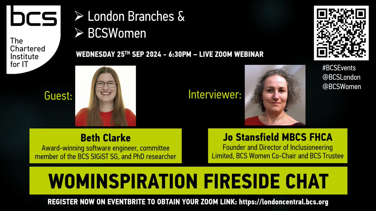 BCSLondon's tweet photo. Register now to join us for our Zoom webinar taking place next Wed 25th Sep @ 6:30pm where Beth Clarke will be interviewed by Jo Stansfield. Find out more and register now on Eventbrite for your Zoom link: https://t.co/Ei8XBAm37h https://t.co/je7KmYwiWy