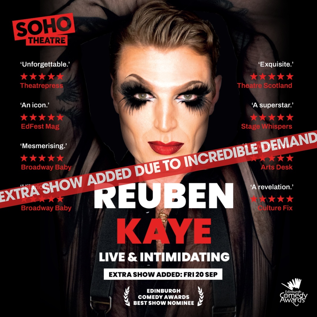 Chambers Management (@chambersmgt) on Twitter photo Due to incredible demand we've added an extra show to <a href="/ReubenKaye/">Reuben R Kaye</a>: Live & Intimidating at <a href="/sohotheatre/">Soho Theatre</a> THIS FRIDAY at 11pm! 🔥
Tickets for the rest of the run are almost sold out so secure your tickets now at sohotheatre.com/book-online/11… Due to incredible demand we've added an extra show to <a href="/ReubenKaye/">Reuben R Kaye</a>: Live & Intimidating at <a href="/sohotheatre/">Soho Theatre</a> THIS FRIDAY at 11pm! 🔥
Tickets for the rest of the run are almost sold out so secure your tickets now at sohotheatre.com/book-online/11…