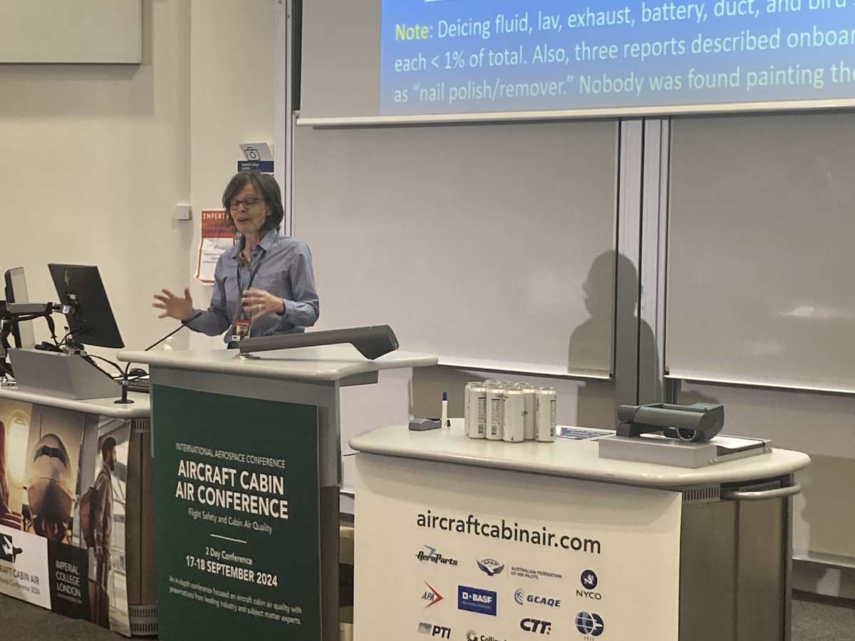 Fascinating talk from Judith Anderson from the Assoc. of Flight Attendants on the lessons learnt from years of fume events reported to the FAA. Contaminated 'Bleed air' and its effects on crew has become a huge issue for the industry. <a href="/CabinAirQuality/">Aircraft Cabin Air Conference</a> <a href="/avbusinessnews/">Aviation Business News</a>
