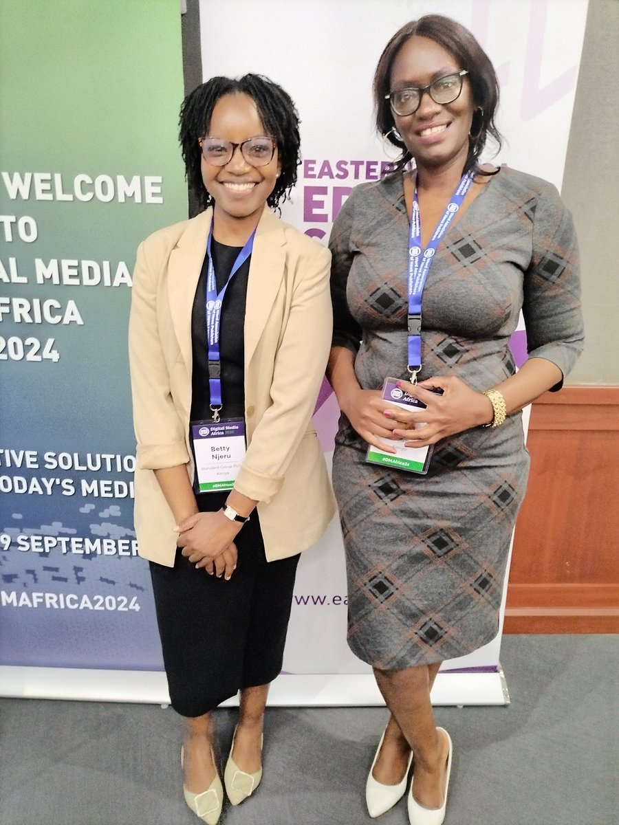 Standard Group Women Network Board Members <a href="/gatwiri_njeru/">Gatwiri</a> (Ag. President) and <a href="/BachLyn/">Linda Bach</a> (Mentorship Coordinator) present <a href="/WanifraWIN/">WAN-IFRA WIN</a>'s Digital Media conference #DMAfrica24 in Nairobi, learning about innovative solutions in today's media.