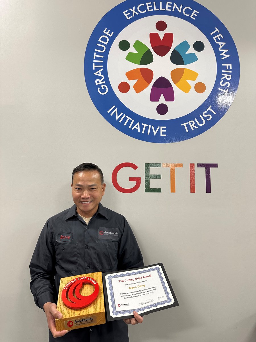Congratulations to Cutting Edge Award recipient, Danny Dang!

Way to #GETIT! #Gratitude #Excellence #TeamFirst #Initiative #Trust