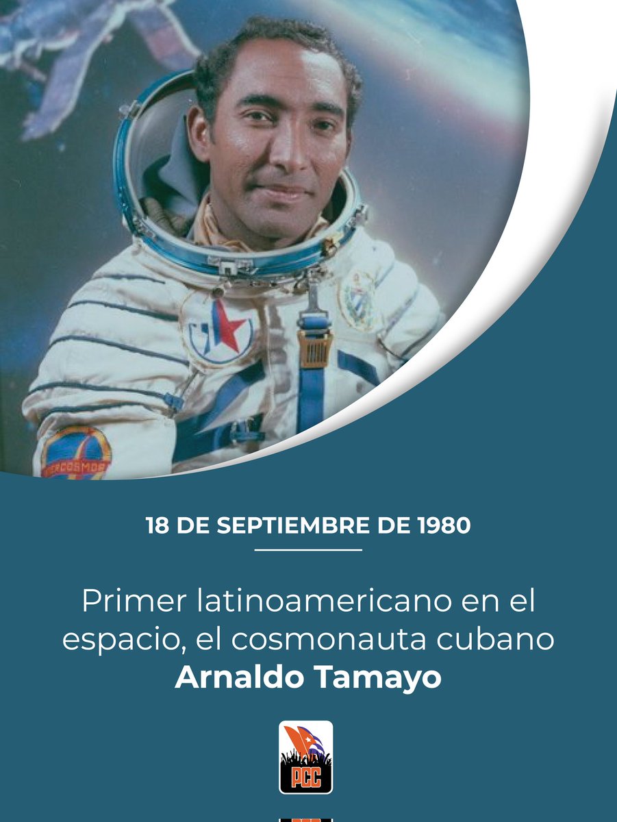 “Atravesamos la isla (#Cuba) el 19 de septiembre (de 1980), sobre las siete de la mañana. Fue poco el tiempo para observarla, solo segundos, pero había pocas nubes, lo que nos permitió verla bien. Fue un momento muy emocionante, de gran alegría”

Arnaldo Tamayo