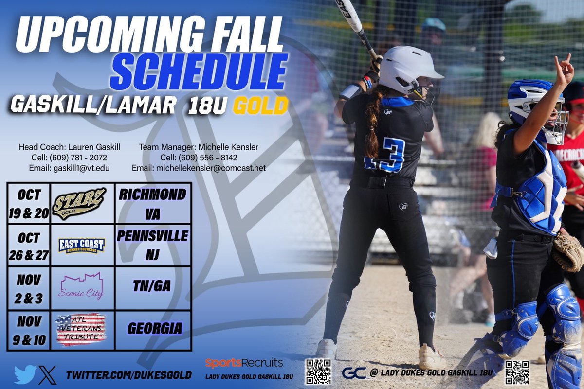 Fall Schedule!!🖤💙<a href="/DukesGold/">Lady Dukes Gold Gaskill</a>