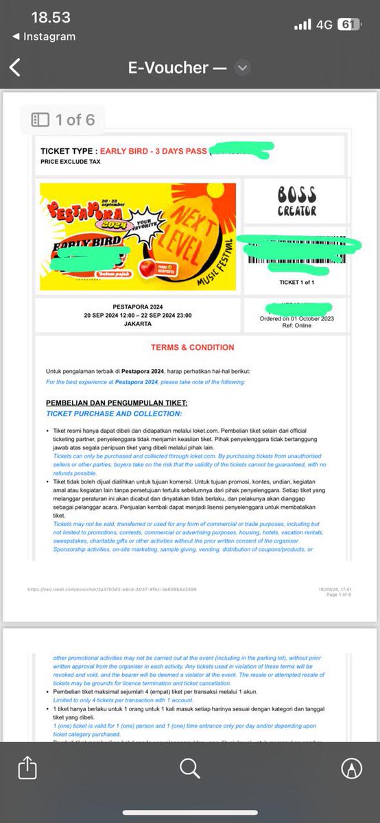 elmanryan's tweet image. WTS tiket pestapora 
20 september 2024 - 22 september 2024

further info ke DM