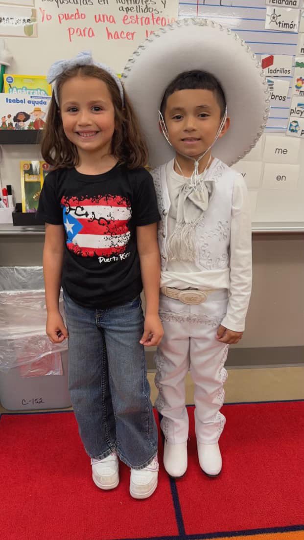 BeltonISD's tweet photo. In celebration of National Hispanic Heritage Month, students and staff at Charter Oak Elementary embraced their heritage by wearing traditional attire, shirts, and colors that reflect their unique cultures and countries. #CelebratingRoots #HonoringHeritage #EACHandEVERYstudent https://t.co/9lnM7m6GZM