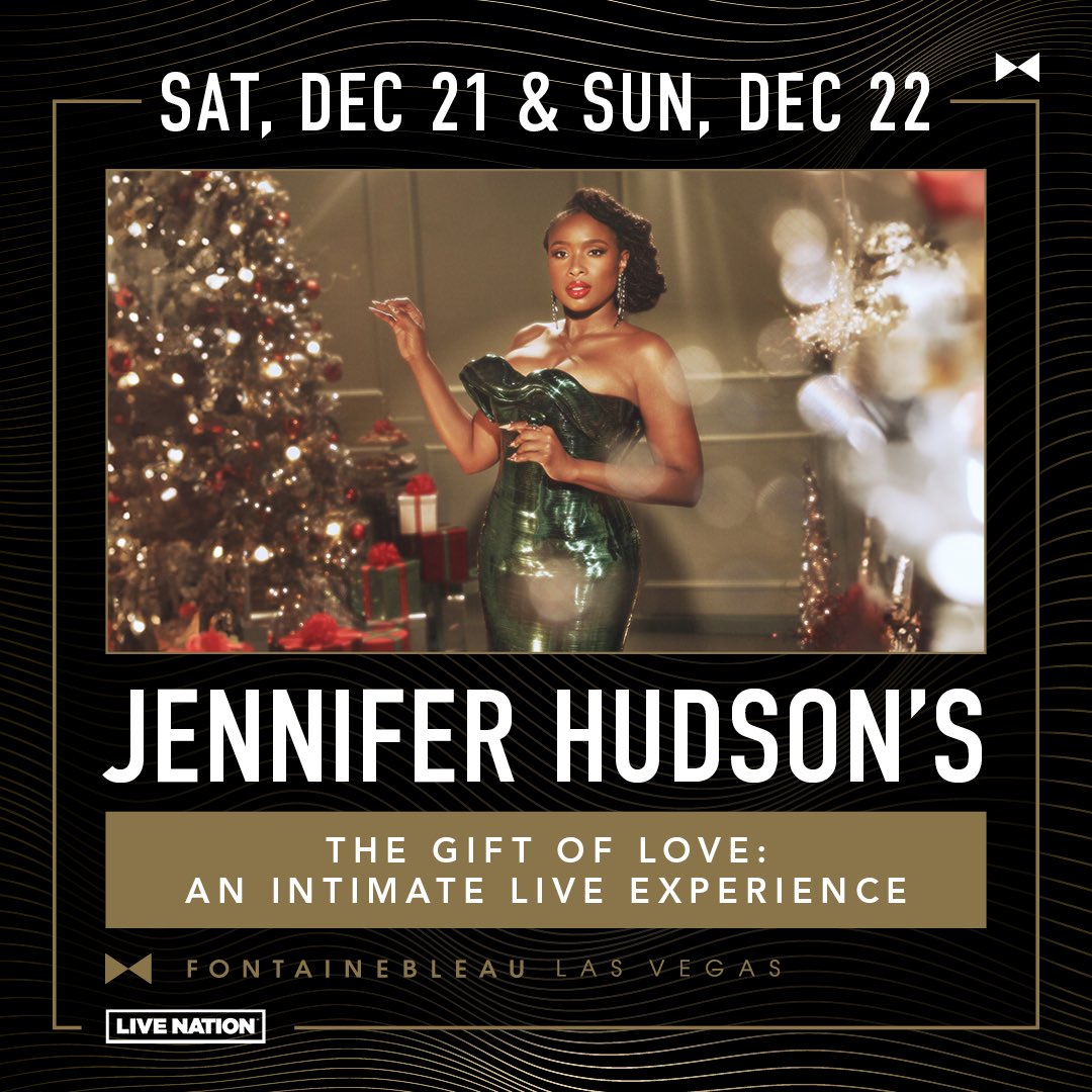 fblasvegas's tweet photo. Jennifer Hudson is coming to BleauLive on 12/21 and 12/22 for A Gift of Love: An Intimate Experience.
Our Fontainebleau Presale begins TODAY at noon PST!
Get ready for a night of holiday cheer: https://t.co/t7Dj6GvTbU
#FontainebleauLasVegas #BleauLive @IAMJHUD https://t.co/j1a2cd9usq