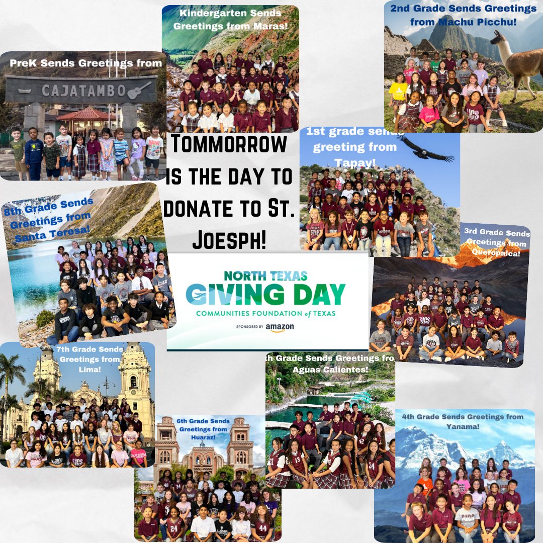 Tomorrow is North Texas Giving Day! We would love your help to reach our school goal of $36,125.
Go to northtexasgivingday.org/organization/S… and pick a grade to support!